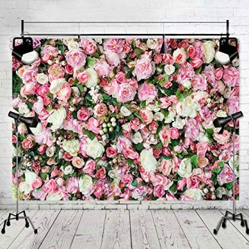 Art Studio 3D Flower Photo Background - Pink Rose Photography Backdrop for Events - 7x5FT Vinyl Canv...