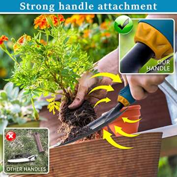 Gardening Tools Set from Alloy Steel - Heavy Duty Garden Tool Set with Light & Rubber Non-Slip Handl...