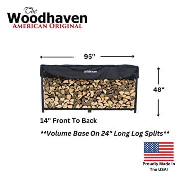 Woodhaven 8 Foot Firewood Log Rack for Outdoor Use