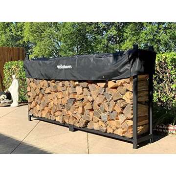 Woodhaven 8 Foot Firewood Log Rack for Outdoor Use