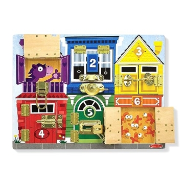 Melissa & Doug Wooden Latches Board Educational Activity Toy