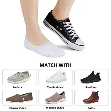 Leotruny 6 Pairs Unisex Thick Cushion Athletic Cotton Non Slip Low Cut Flat Liner No Show Socks (Medium, C01-Black/White/Light Gray)