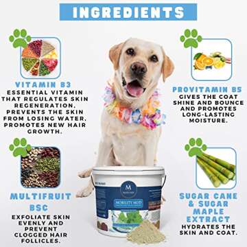 Madra Mor Mobility Dog Essentials Mud Bath | Dog Bath Spa Treatment for Dog Arthritis Pain Relief | Anti Itch for Dogs Wash for Dog Grooming | 7.5lb Pail w Worldwide Nutrition Multi Purpose Key Chain