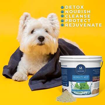 Madra Mor Mobility Dog Essentials Mud Bath | Dog Bath Spa Treatment for Dog Arthritis Pain Relief | Anti Itch for Dogs Wash for Dog Grooming | 7.5lb Pail w Worldwide Nutrition Multi Purpose Key Chain