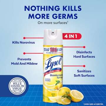Lysol Disinfectant Spray, Sanitizing and Antibacterial Spray, For Disinfecting and Deodorizing, Lemo...
