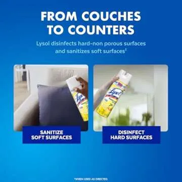 Lysol Disinfectant Spray, Sanitizing and Antibacterial Spray, For Disinfecting and Deodorizing, Lemon Breeze, 19 Fl Oz (Pack of 2), Packaging May Vary