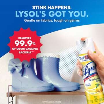 Lysol Disinfectant Spray, Sanitizing and Antibacterial Spray, For Disinfecting and Deodorizing, Lemon Breeze, 19 Fl Oz (Pack of 2), Packaging May Vary