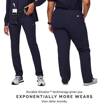 FIGS YOLA Women's Skinny Scrub Pants in Navy