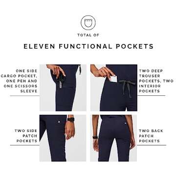 FIGS YOLA Women's Skinny Scrub Pants in Navy