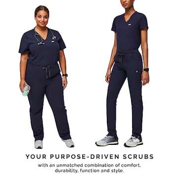 FIGS YOLA Women's Skinny Scrub Pants in Navy