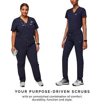FIGS YOLA Women's Skinny Scrub Pants in Navy