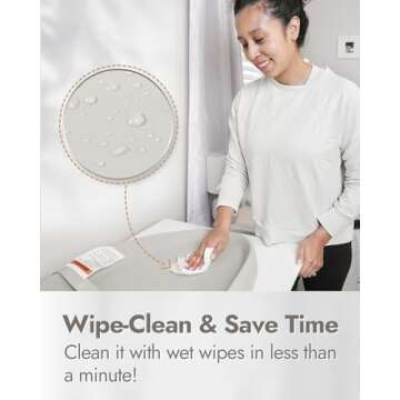 Papablic Baby Changing Pad, Waterproof & Non-Slip, Includes Washable Cover, Safety Strap for Standard Dresser, Changing Table, Bed, Sofa