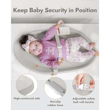 Papablic Baby Changing Pad, Waterproof & Non-Slip, Includes Washable Cover, Safety Strap for Standard Dresser, Changing Table, Bed, Sofa