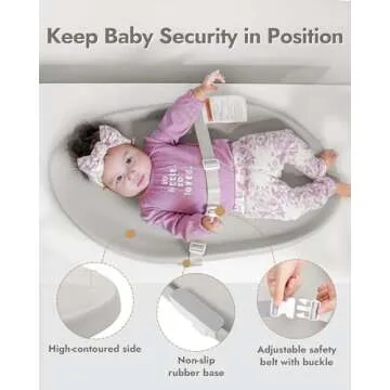 Papablic Baby Changing Pad, Waterproof & Non-Slip, Includes Washable Cover, Safety Strap for Standard Dresser, Changing Table, Bed, Sofa