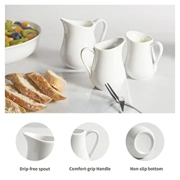 Gurygo Classic White Creamer Set - Perfect for Sauces & Milk