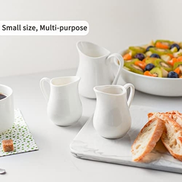 Gurygo Classic White Creamer Set - Perfect for Sauces & Milk