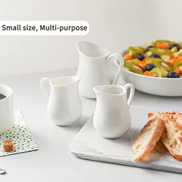 Gurygo Classic White Creamer Set - Perfect for Sauces & Milk