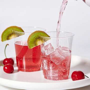 JollyPack 300 Pack Clear Plastic Cups 10 OZ Disposable Heavy-duty Hard Drinking Cups for Christmas, Wedding, Home, Dinner and other Events