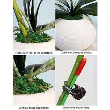 Forlaoers Elegant 17" White Orchid Silk Floral Arrangement