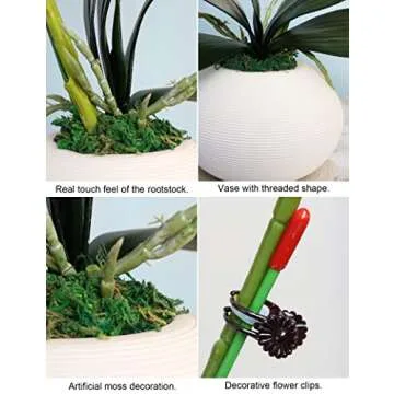 Forlaoers Elegant 17" White Orchid Silk Floral Arrangement