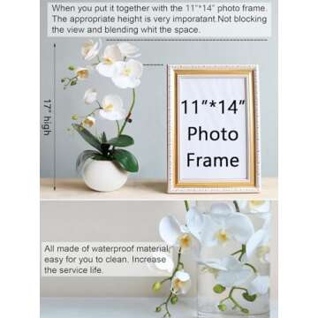 Forlaoers Elegant 17" White Orchid Silk Floral Arrangement