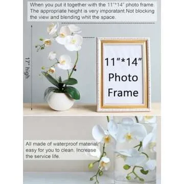 Forlaoers Elegant 17" White Orchid Silk Floral Arrangement