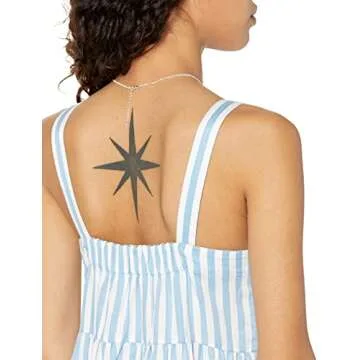 The Drop Women's Britt Tiered Maxi Tent Dress, Blue Bell Stripe, XXL, Plus Size