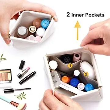 SELLYFELLY Small Cosmetic Bag for Women 2 Pieces Makeup Bag for Purse Travel Makeup Organizer Bag Waterproof Makeup Pouch