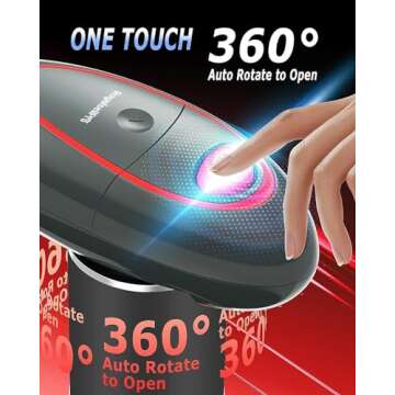 One Touch Electric Can Opener with Smooth Edge, Kitchen Gadget Automatic Can Opener for Seniors with...