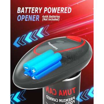 One Touch Electric Can Opener with Smooth Edge, Kitchen Gadget Automatic Can Opener for Seniors with Arthritis, Food Safety Battery Operated Can Opener for Almost All Can Sizes