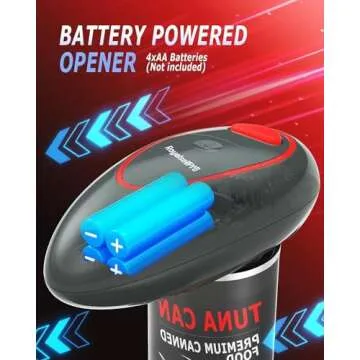 One Touch Electric Can Opener with Smooth Edge, Kitchen Gadget Automatic Can Opener for Seniors with Arthritis, Food Safety Battery Operated Can Opener for Almost All Can Sizes