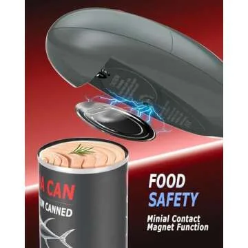 One Touch Electric Can Opener with Smooth Edge, Kitchen Gadget Automatic Can Opener for Seniors with Arthritis, Food Safety Battery Operated Can Opener for Almost All Can Sizes