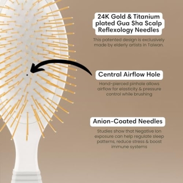 Gua Sha Hair Brush with Titanium Needles for Scalp Massage