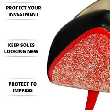 6 Pack- Sole Protector Stickers for High Heel Shoes - Clear 3M CL Christian Louboutin Red Bottoms - ...