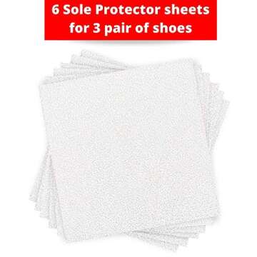 6 Pack- Sole Protector Stickers for High Heel Shoes - Clear 3M CL Christian Louboutin Red Bottoms - Compatible for All Heels - 6 Sheets for 3 Pair of Shoes - 5X5 INCH Sheets