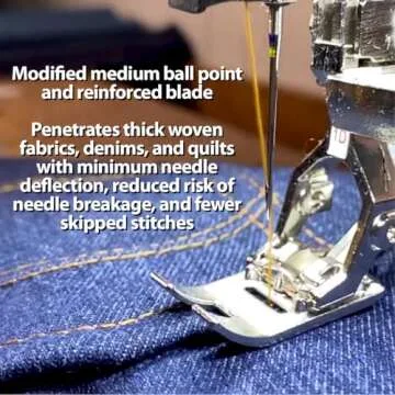 SCHMETZ Jean & Denim Sewing Machine Needles - Precision Needles for Heavy Fabric, Assorted Sizes, 5-Needle Cards, Pack of 5