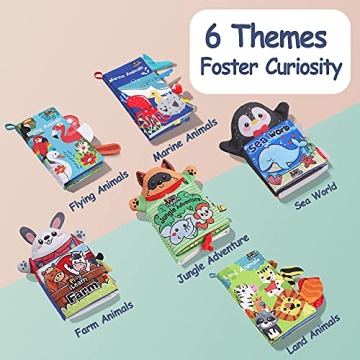 Animal Cloth Book Set for Babies – Interactive 6PCS Book