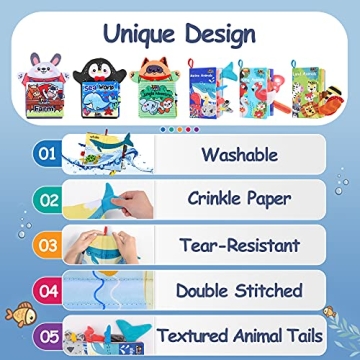 Animal Cloth Book Set for Babies – Interactive 6PCS Book