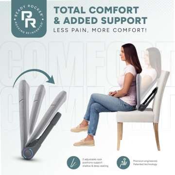 READY ROCKER Deluxe Slate | Adjustable Ergonomic Portable Rocker | Back Pain Relief & Relaxation | B...