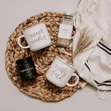 Sweet Water Decor Sweater Weather Fall Coffee Mug | Seasonal 16oz Ceramic Campfire Coffee Cup | Microwave & Dishwasher Safe Autumn, Halloween, Pumpkin Spice & Thanksgiving