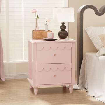 Anbuy Pink Nightstand Set of 2 - Stylish Storage Solution