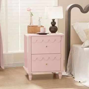 Anbuy Pink Nightstand Set of 2 - Stylish Storage Solution