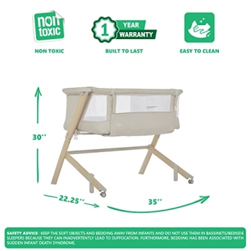 Evolur Stellar Bassinet - Lightweight, Adjustable, Portable