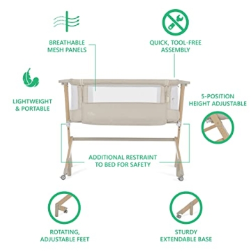 Evolur Stellar Bassinet - Lightweight, Adjustable, Portable