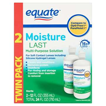 Equate - Moisture Last, Soft Contact Lens Multi-Purpose Solution, 24 FL OZ (2x12oz bottles)