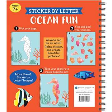 Brain Games - Sticker by Letter: Ocean Fun (Sticker Puzzles - Kids Activity Book)