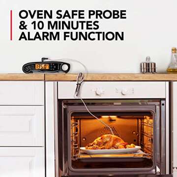 TEMOLA Meat Thermometer, Instant Read Food Thermometer for Cooking, Digital Food Thermometer with LC...