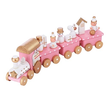 1pc Wooden Train Table Decoration Christmas Style Train Decor Wood Adornment Festive Desktop Decor T...