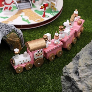 1pc Wooden Train Table Decoration Christmas Style Train Decor Wood Adornment Festive Desktop Decor Table Ornament Table Train Decor Train Ornament Christmas Theme Decor