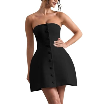 Elegant Strapless Satin Short Homecoming Dress for Women - Perfect for Prom & Weddings